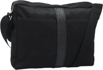 Herm&egrave;s Pre-owned Cross Body Bags, female, Black, Size: ONE SIZE Pre-owned Nylon Shoulder Bag