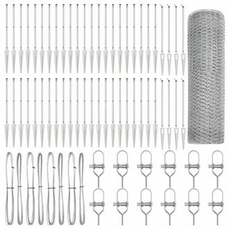 Berkfield Home Hexagon Fence 0.4x100 m Galvanised Steel in Silver