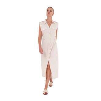 Maicazz Trisa Dress - Dames - Jurken - Beige - Maat: L