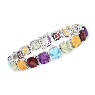 Ross-Simons Multi-Gemstone Tennis Bracelet in Sterling Silver