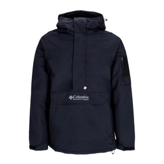 Columbia Zwarte Pullover Anorak Jas met Hoge Hals - Heren - Winterjassen - Zwart - XL - Polyester - Jassen