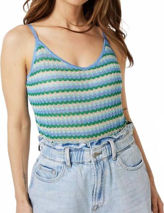 Esqualo Laleh Lurex Sparkle Zigzag Camisole In Blue Multi