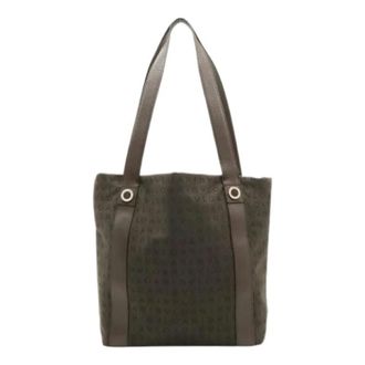 Bulgari Pre-owned Tote Bags, female, Brown, Size: ONE SIZE Pre-owned Logo Mania Canvas Leather Tote Bag