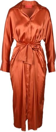 Wild Cashmere Silk Chemise Dress - Cognac