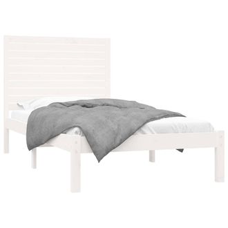 Berkfield Home Beautiful Bed Frame White Solid Wood 90x200 cm
