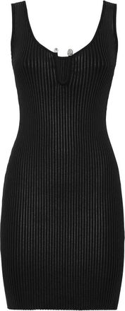 Philipp Plein Coated Knit Mini Dress - Dames - Feestkleedjes - Zwart - M - Polyester - Kleedjes
