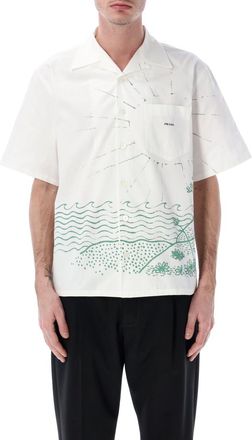 Prada White Boxy Graphic Shirt