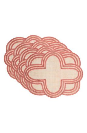 Juliska Set of 4 Scallop Stripe Placemats in Coral at Nordstrom