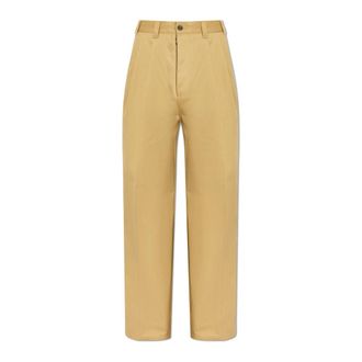Maison Margiela Wide Trousers, male, Beige, Size: XL Creased Trousers