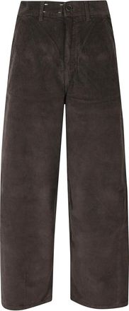 Alysi City Velvet Barrel Broek - Dames - Broeken - Bruin - Maat: W27 Velours