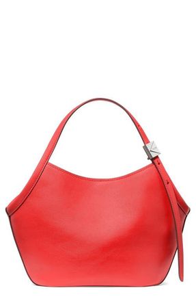 Kate Spade New York small deco fine grain leather tulip top handle bag in Heirloom Tomato at Nordstrom