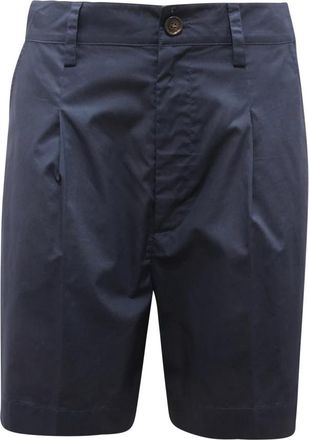 Woolrich Poplin Short - Dames - Korte Broeken - Blauw - W28 - Katoen - Korte Broeken