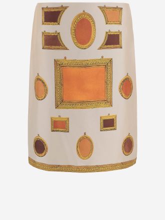 Versace bedrukte zijden rok