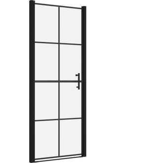 vidaXL Vidaxl - Puerta De Ducha De Vidrio Templado Negro 91x195 Cm