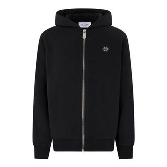 Philipp Plein Felpa con zip e logo ricamato - - Sweatshirts & Hoodies - Uomo - Nero - XL
