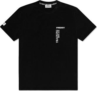 Freddy T-shirt da Uomo in Cotone con Grafica in Rilievo