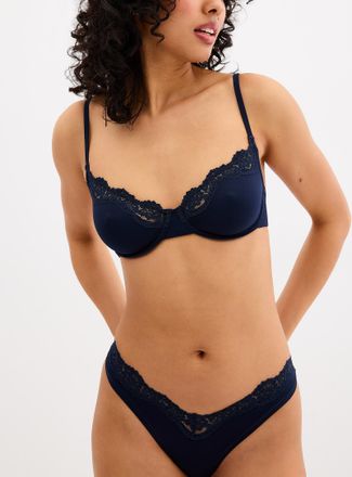 Miiyu Womens Low-rise lace thong Nylon and recycled nylon