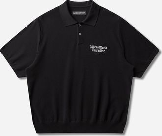Wacko Maria Men s Knit Polo Shirt Black