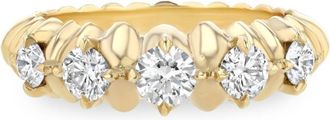Lizzie Mandler 18K Yellow Gold Graduated Diamond Ring - Womens - White Diamond/18kt Yellow Gold