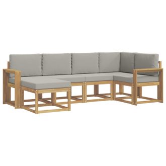 vidaXL Conjunto De Sof&aacute;s De Exterior 6 Pcs Blanco Y Gris Claro Vidaxl