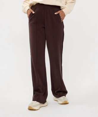 Esqualo Lurex Tape Modal Pant In Chocolate