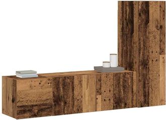 Berkfield Home Wall Mounted TV cabinets 3 pcs Old Wood Engineered Wood in Brown