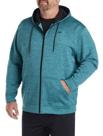 Reebok Performance Zip-Front Hoodie in Retro Teal Heather at Nordstrom, Size 3X Big