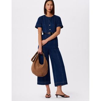 Whistles Button Down Jumpsuit in Denim at Nordstrom, Size 10