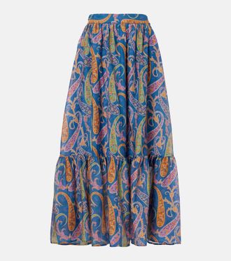 Etro Paisley cotton and silk maxi skirt