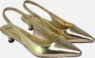 XY London Womens XY London Womens/Ladies Avalone Metallic Kitten Heel Sandals - Gold - Size: 6