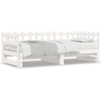 Berkfield Home Pull-out Day Bed without Mattress White 2x(90x200) cm Solid Wood