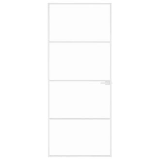 Berkfield Home Interior Door White 83x201.5 cm Tempered Glass&Aluminium Slim