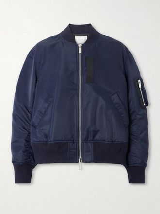 sacai Bomber Imbottito In Shell Con Pince - Blu