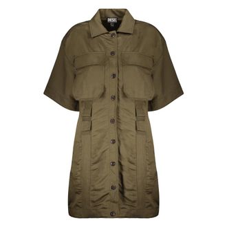 Diesel Shirt Dresses, female, Green, Size: XS Mini chemisier dress
