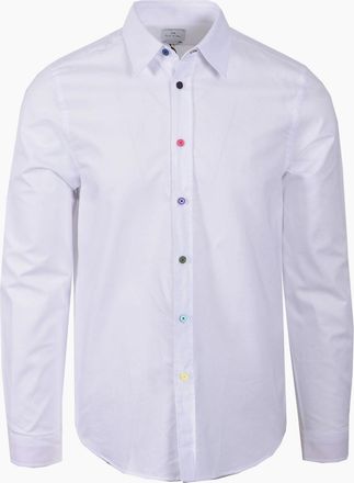 Paul Smith Mens PAUL SMITH LS TAILORED FIT SHIRT WHITE - Size: 38
