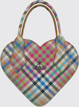Vivienne Westwood Mini borsa a cuore Josephine in tartan con logo Orb metallico