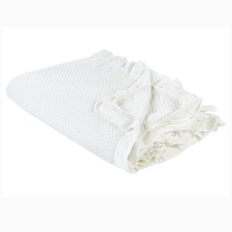 Beliani Beliani - Colcha Con Volante Cubrecama De Algod&oacute;n 220 X 200 Cm Blanco Hatton