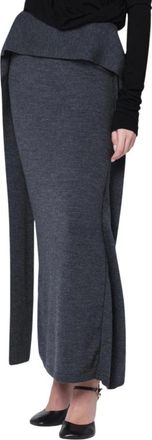 Entire studios Gonna Lunga - Dames - Maxi Rokken - Grijs - M/L - Rokken