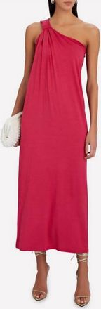 Enza Costa One-Shoulder Maxi Dress In Fuschia Pink