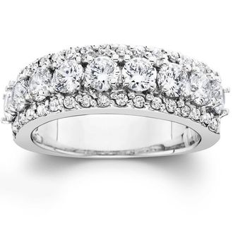 Pompeii3 1 1/2ct Diamond Wedding Ring Womens Anniversary Band 14k White Gold Size Selectable