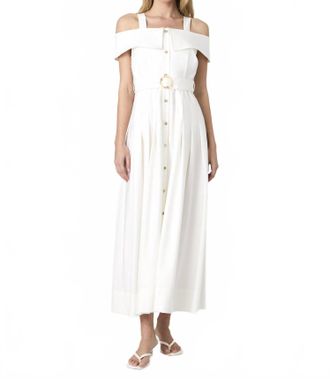 French Connection Fluid Rayon Midi Dress In Summer White