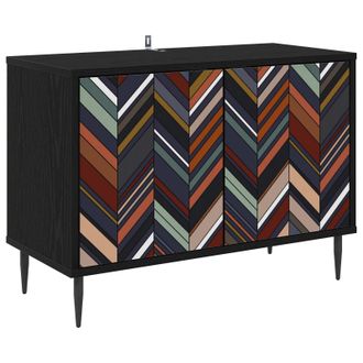 vidaXL Mueble De Tv Ommen 69 X 33 X 50,5 Cm Roble Negro Vidaxl