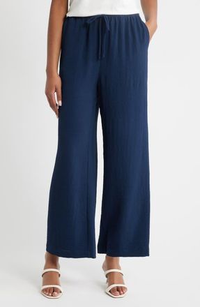 Bobeau Relaxed Drawstring Waist Pants in Navy at Nordstrom, Size X-Large