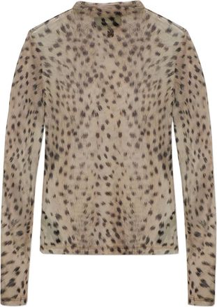 Amiri Top a maniche corte con stampa animalier - Toni neutri