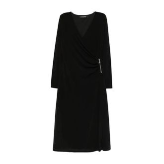 Karl Lagerfeld Jersey Fluid Zip Dress - Dames - Casual kleedjes - Zwart - M - Kleedjes