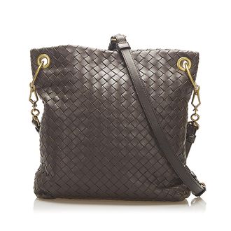 Bottega Veneta Pre-owned Womens Vintage Intrecciato Leather Hobo Bag Brown - One Size