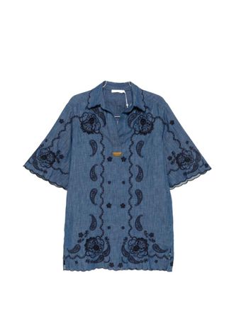 Zimmermann Blue Embroidered Dress