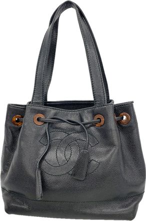Chanel Black Grained Calfskin Tote Bag (Pre-Owned)