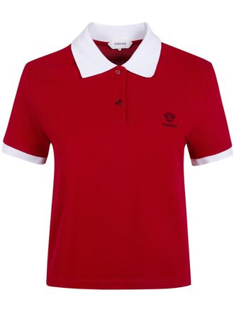 Versace Polo Piquet With Logo And Medusa Embroidery
