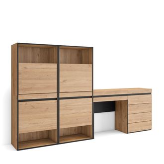 Skraut Home Skraut Home - Zapatero, Armario Zapatos Botas, 247x145x35 Cm, Dormitorio, Habitaci&oacute;n, C&oacute;moda, Cajonera, Tocador, Estilo Moderno, Roble